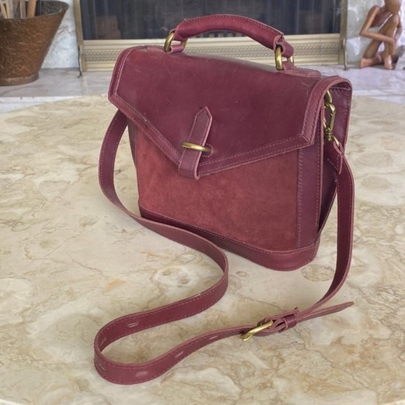 Madewell Handbags - Madewell Burgundy Leather Doctors Satchel Shoulder Bag